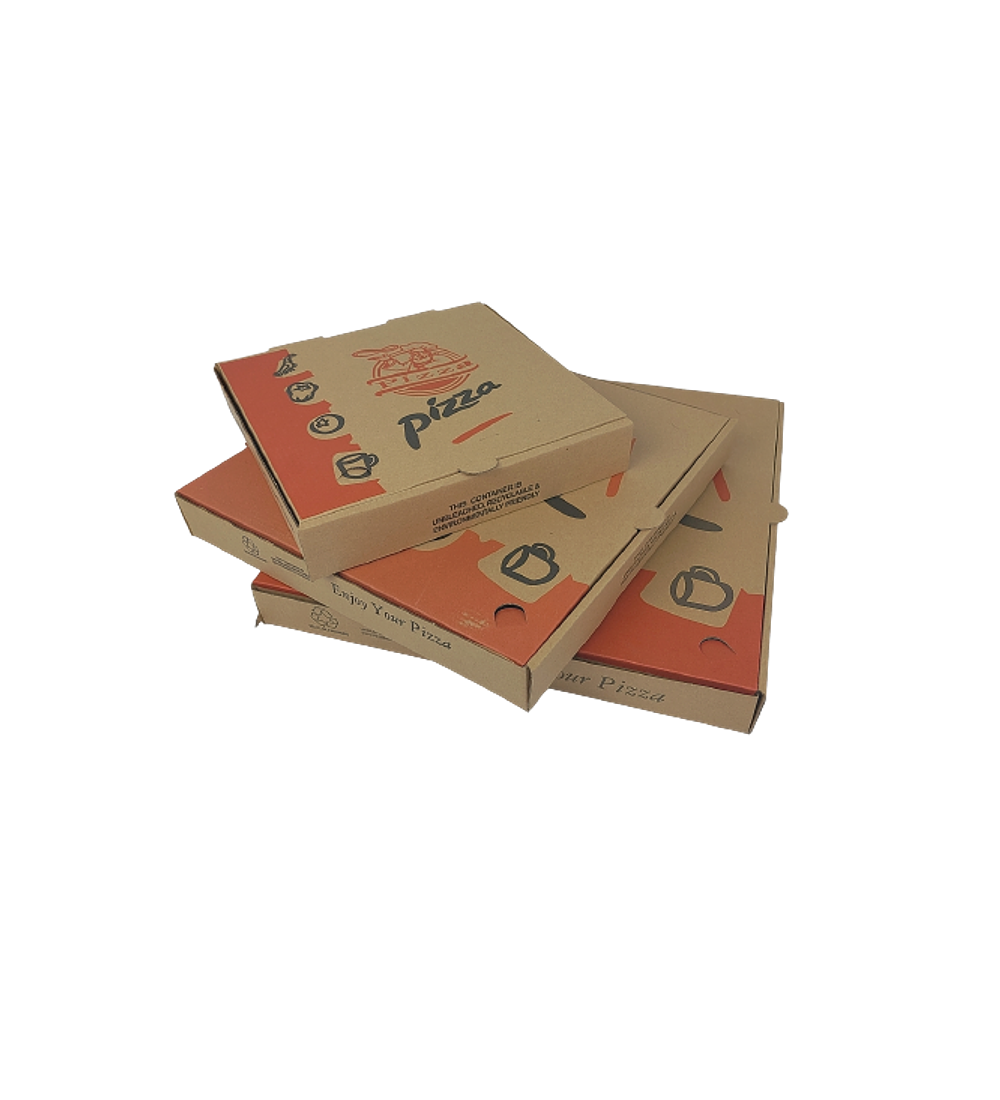 Pack 50 cajas cartón para pizza 25x25x4,5 cm