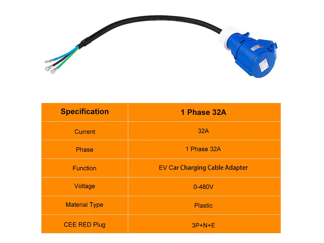 Adaptador Tomada Azul Monófasica 16A p/ Tomada doméstica Shucko 3