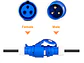 Adaptador Tomada Azul Monófasica 16A p/ Tomada doméstica Shucko - Miniatura 4