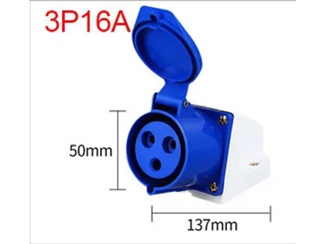 Tomada Parede Azul Monofasica 3 pinos - 16 A 1