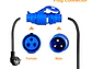 Adaptador Tomada Azul Monófasica 32A p/ Tomada doméstica Shucko - Miniatura 2