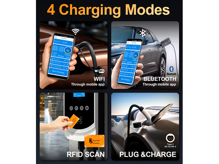Wallbox 22 kW | 32A | Cabo 5 ou 10m | App | RFID | Ecrã | DLB - Balanceamento Carga 9