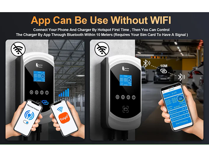 Wallbox 22 kW | 32A | Cabo 5 ou 10m | App | RFID | Ecrã | DLB - Balanceamento Carga 12