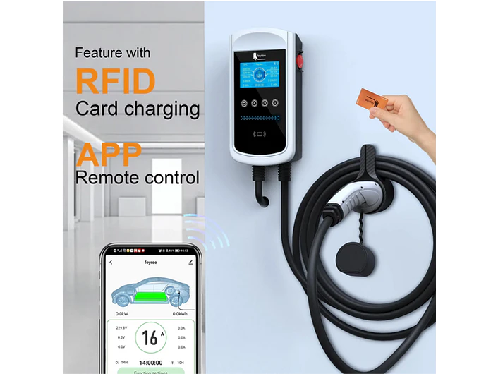 Wallbox 11 kW | 16A | Cabo 5m | App Wi-Fi | RFID | Ecrã LCD 11