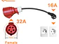 Adaptador Tomada Vermelha Trifasica 32A p/ Tomada doméstica Shucko - Thumbnail 1