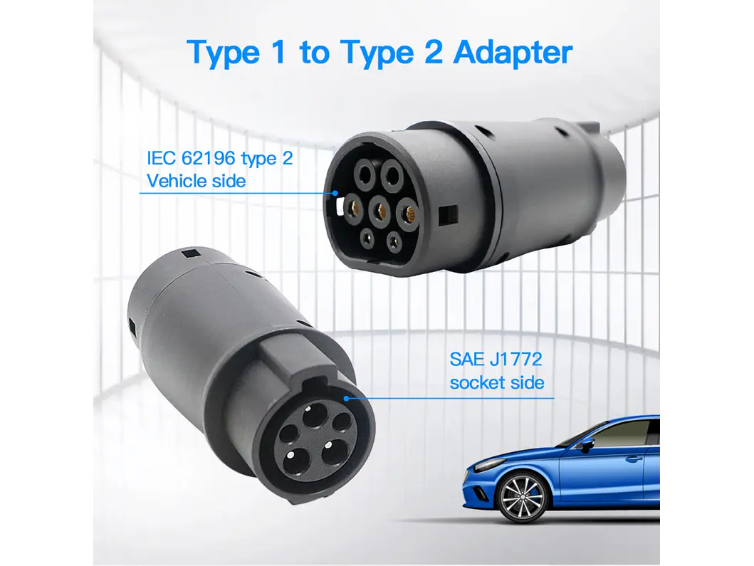 Adaptador Carregamento Tipo1 para Tipo2 - 32A Monofasico 1