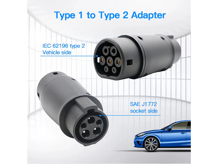 Adaptador Carregamento Tipo1 para Tipo2 - 32A Monofasico 1