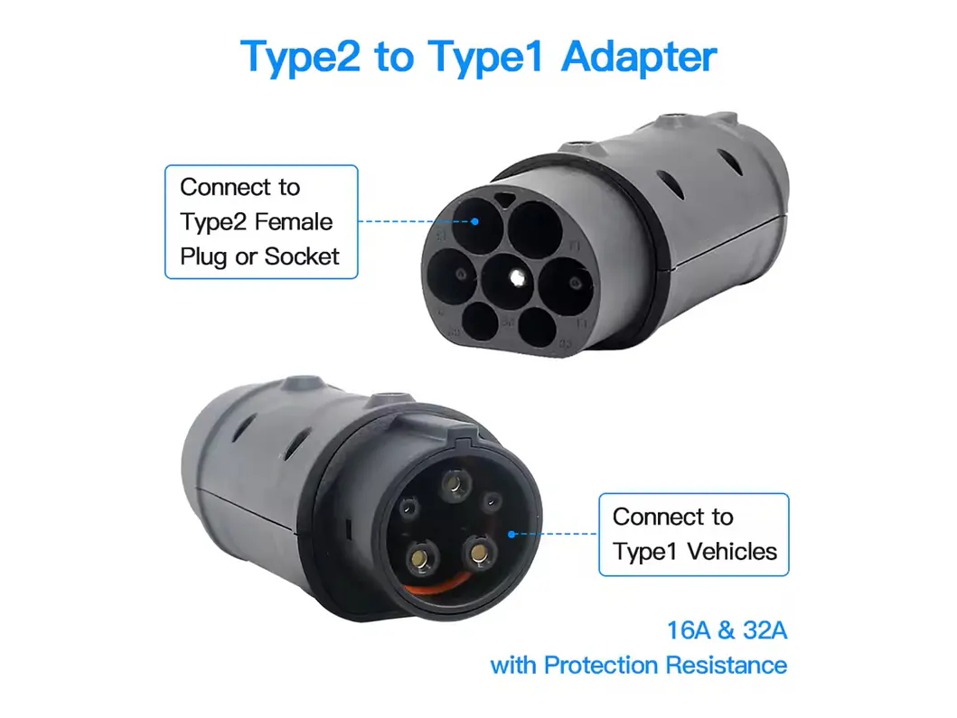 Adaptador Carregamento Tipo2 para Tipo1 - 32A Monofasico 1