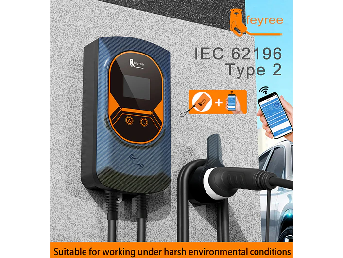 Wallbox 7 kW | 32A | Cabo 5m | App | RFID | Ecrã LCD 7
