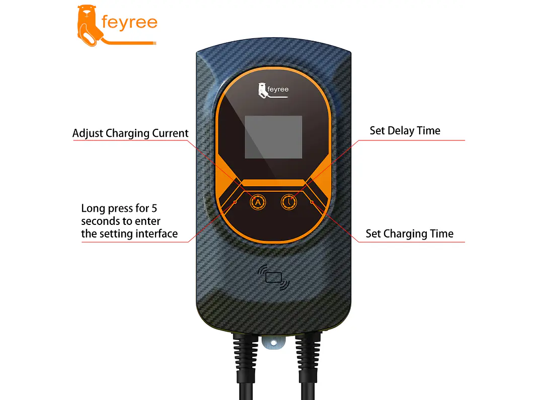 Wallbox 7 kW | 32A | Cabo 5m | App | RFID | Ecrã LCD 15