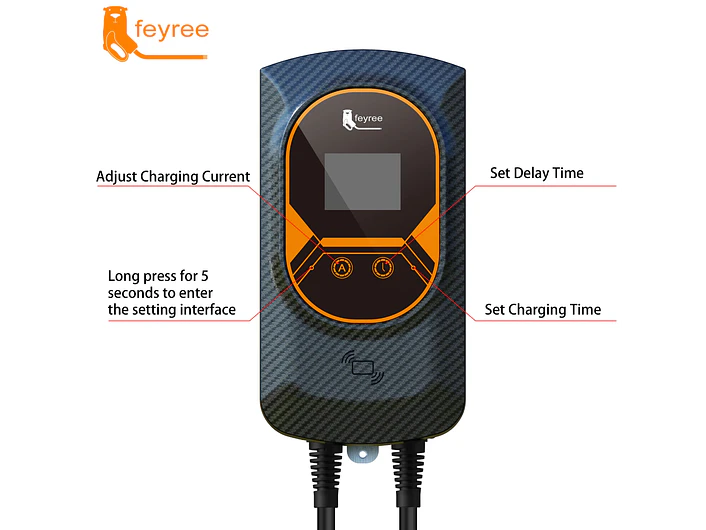 Wallbox 7 kW | 32A | Cabo 5m | App | RFID | Ecrã LCD 15