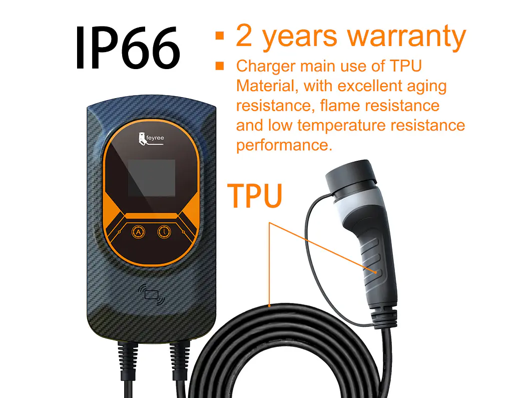 Wallbox 11 kW | 16A | Cabo 5m | App Wi-Fi | RFID | Ecrã LCD 8