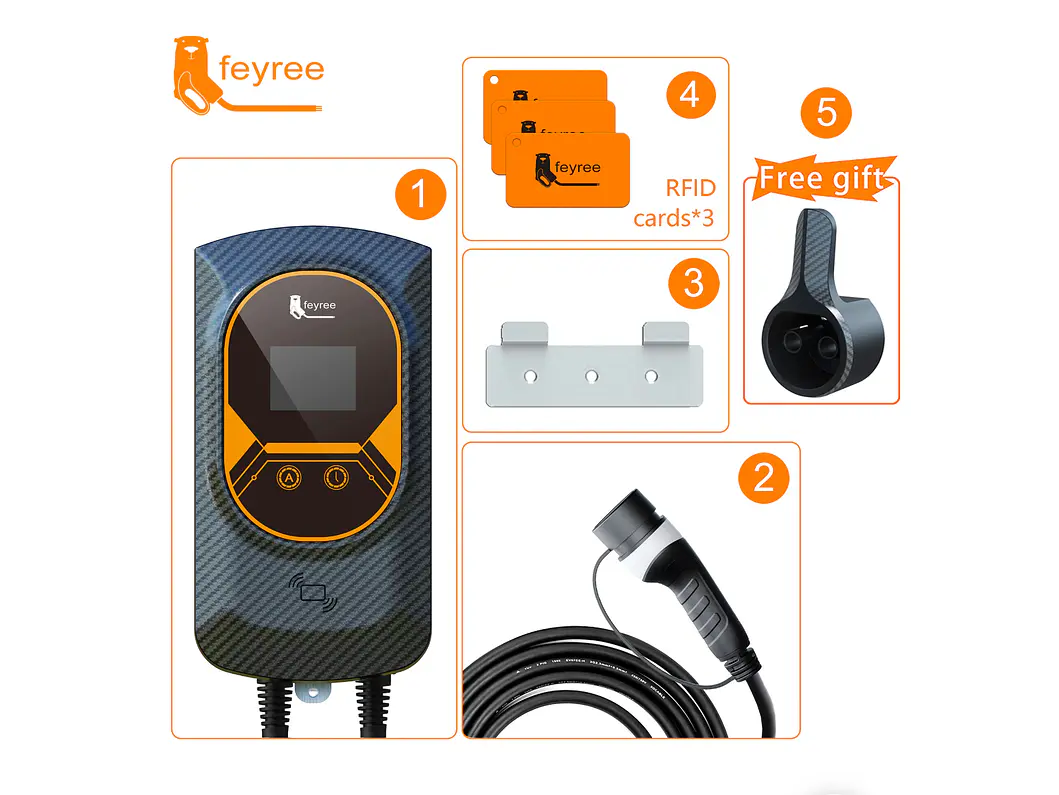 Wallbox 11 kW | 16A | Cabo 5m | App Wi-Fi | RFID | Ecrã LCD 17