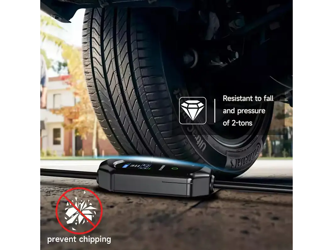 Carregador Portátil 7 kW | 32A | 5 Metros | App Wi-Fi | Ecrã LCD | Suporte Tomada | Saco Transporte 6