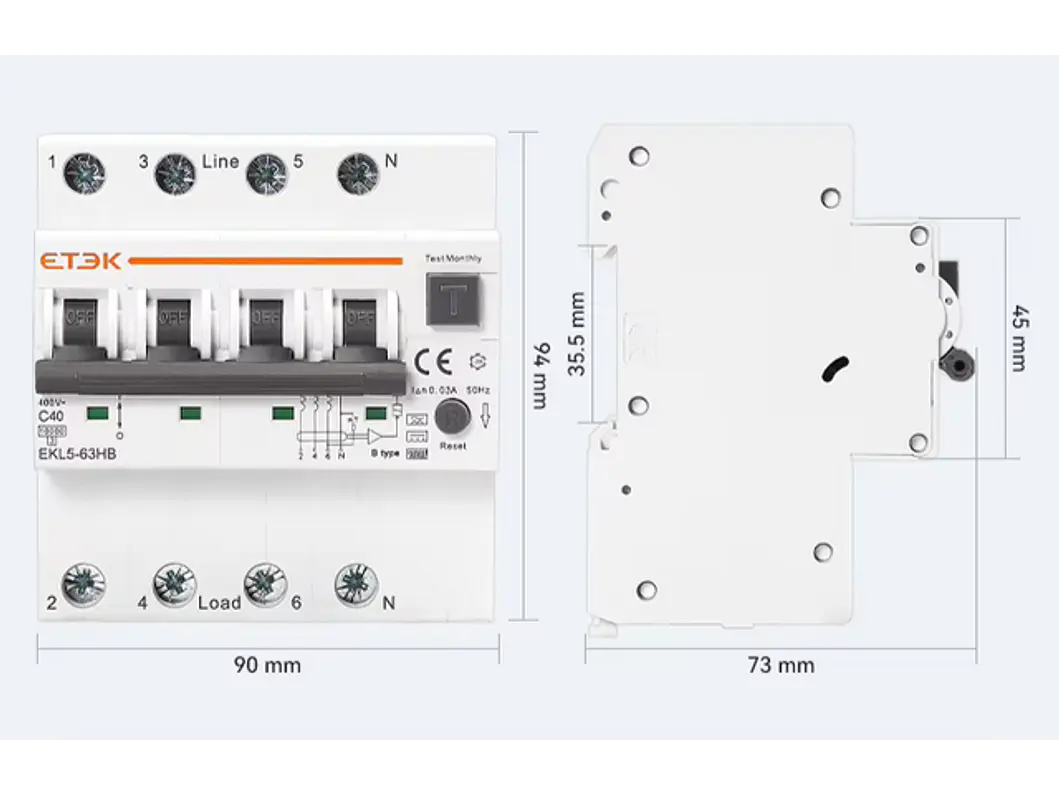 RCBO Diferencial e Disjuntor 2 em 1 - TRIFASICO - 20A - 30 ma - TIPOA 4
