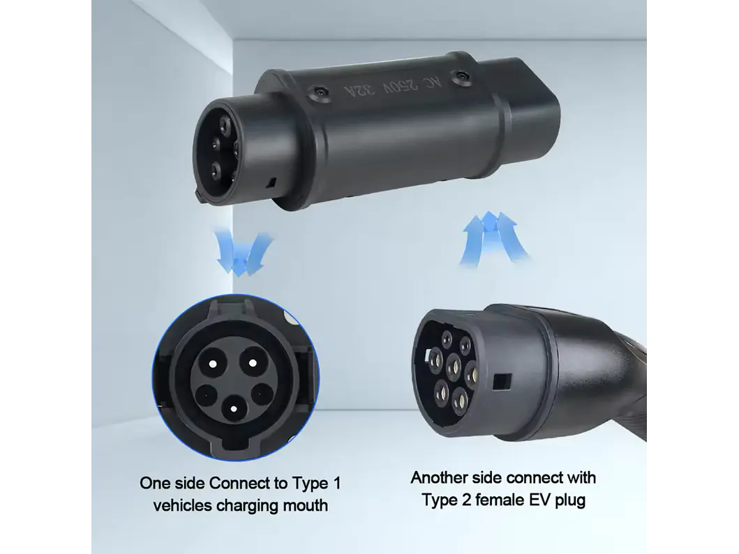 Adaptador Carregamento Tipo2 para Tipo1 - 32A Monofasico 4
