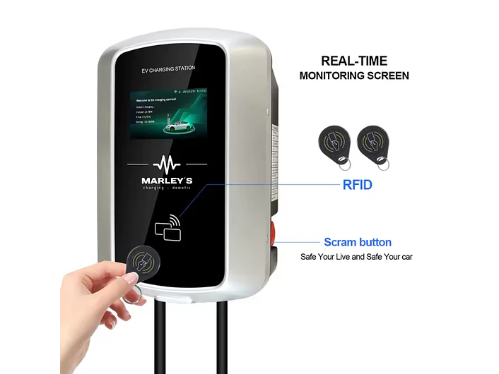 Wallbox 11 kW | 16A | Cabo 5m | App Wi-Fi | RFID | Ecrã LCD 3