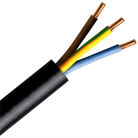Cabo Rijo Preto 3 x 6mm XV 3G6 0.6/1 KV-B - MONOFASICO