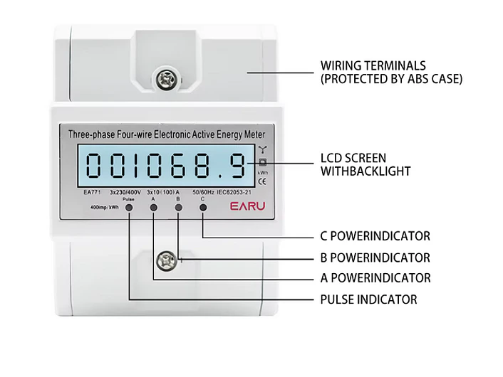 Contador para Quadro Eletrico - Condominios - AC 230-380V TRIFASICO 4