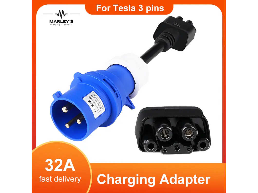 Adaptador TESLA para Tomada Azul 32A Monofasica 1