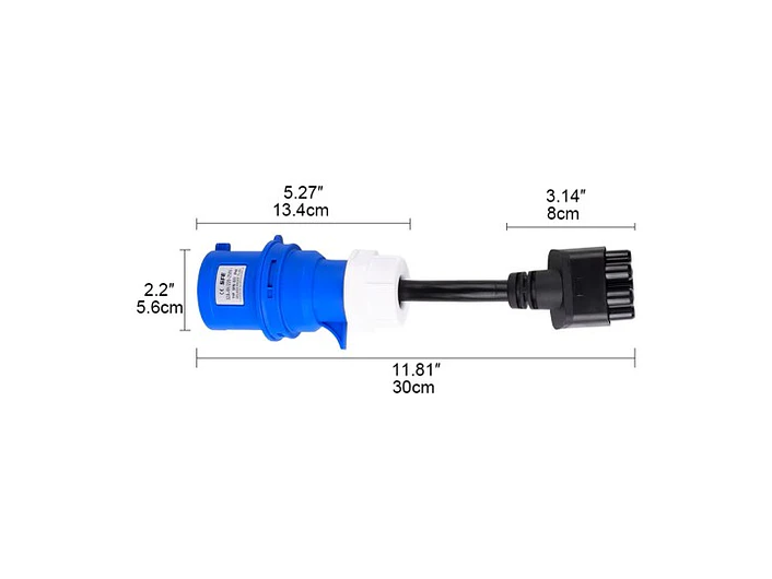Adaptador TESLA para Tomada Azul 32A Monofasica 4