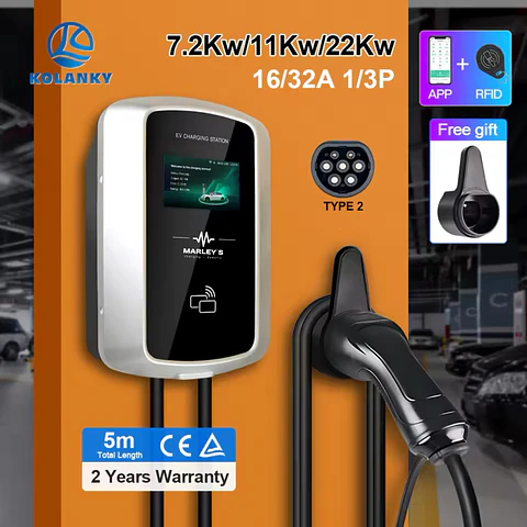 Wallbox Carregador Parede - 7 KW - 32A - MONOFASICA - C/ APP WI-FI - Cartões