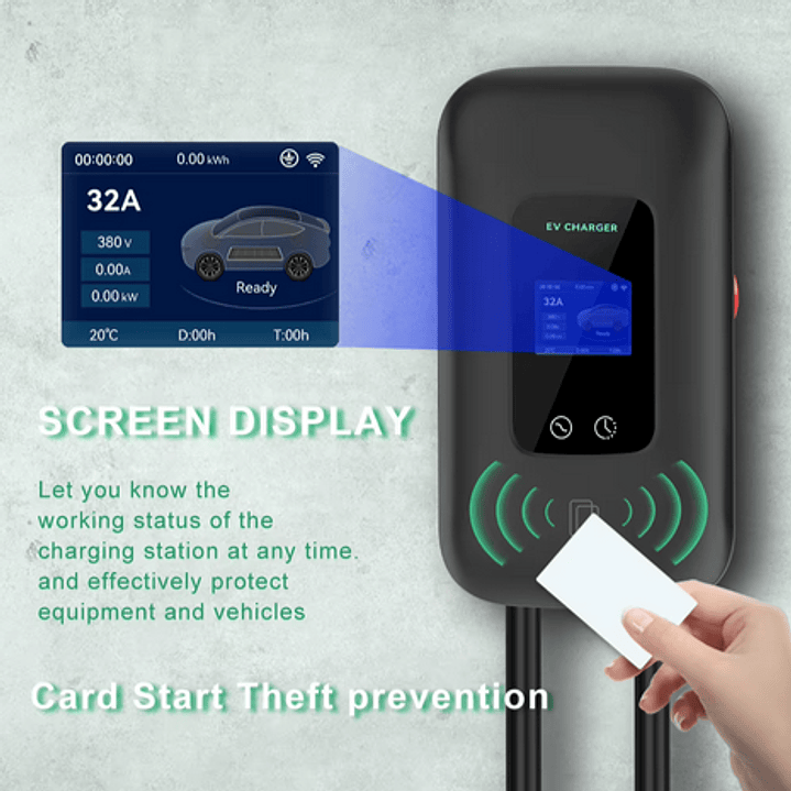 Wallbox Carregador Parede - 7 kw - 32 A - C/ APP WI-FI e Cartões 4