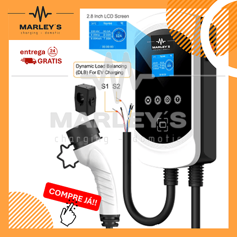 Wallbox Carregador Parede - 7 kw - 32 A - DLB Balanceamento Carga - APP WI-FI e Cartões