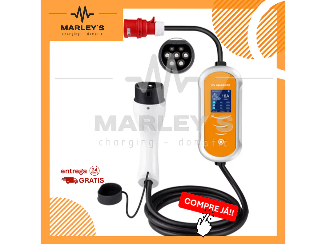 Carregador Portátil 11 kW | 16A | 4.5 Metros | Saco de Transporte 1