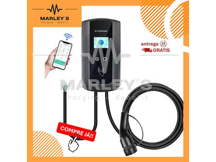 Wallbox 22 kW | 32A | Cabo 5m | App | RFID | Ecrã LCD 1