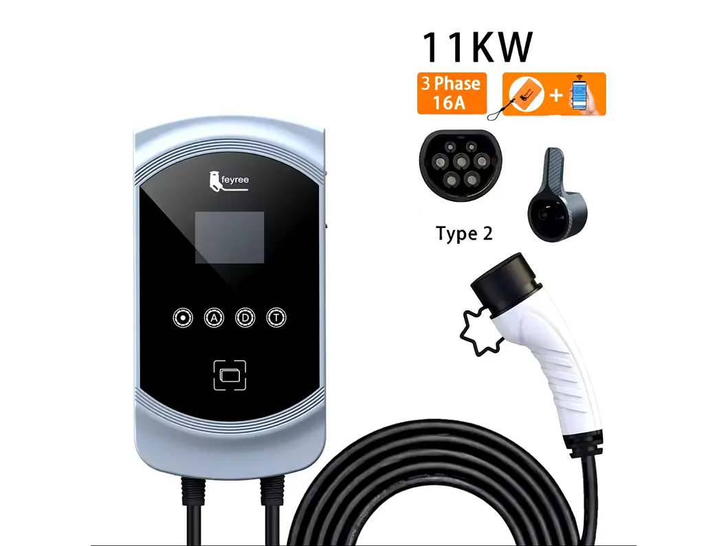 Wallbox 11 kW | 16A | Cabo 5m | App Wi-Fi | RFID | Ecrã LCD 2
