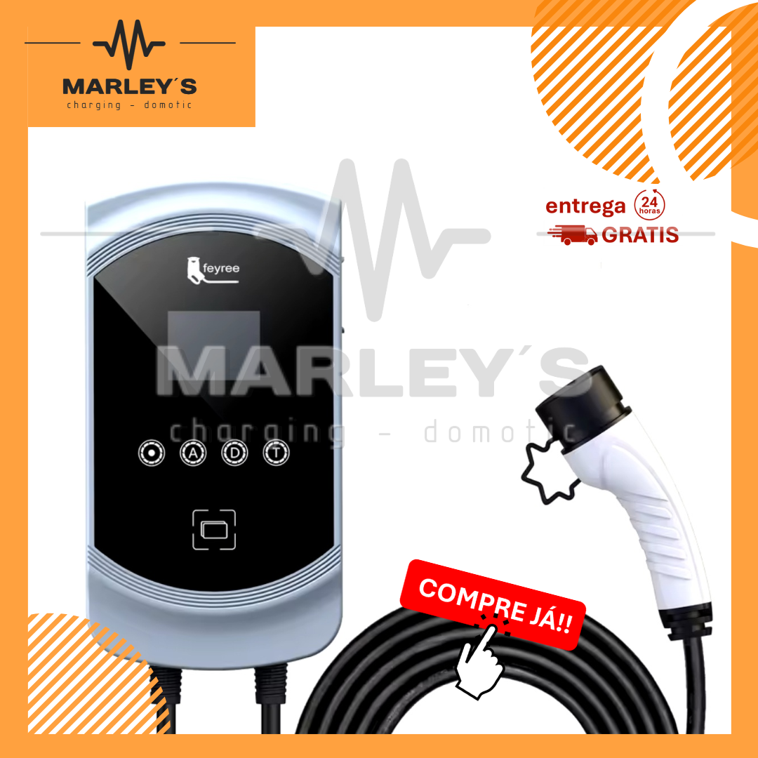 Wallbox 11 kW | 16A | Cabo 5m | App Wi-Fi | RFID | Ecrã LCD
