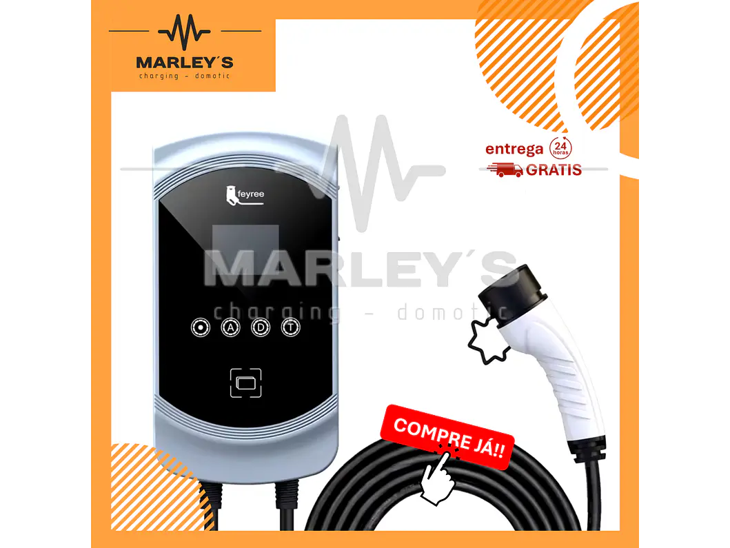 Wallbox 11 kW | 16A | Cabo 5m | App Wi-Fi | RFID | Ecrã LCD 1