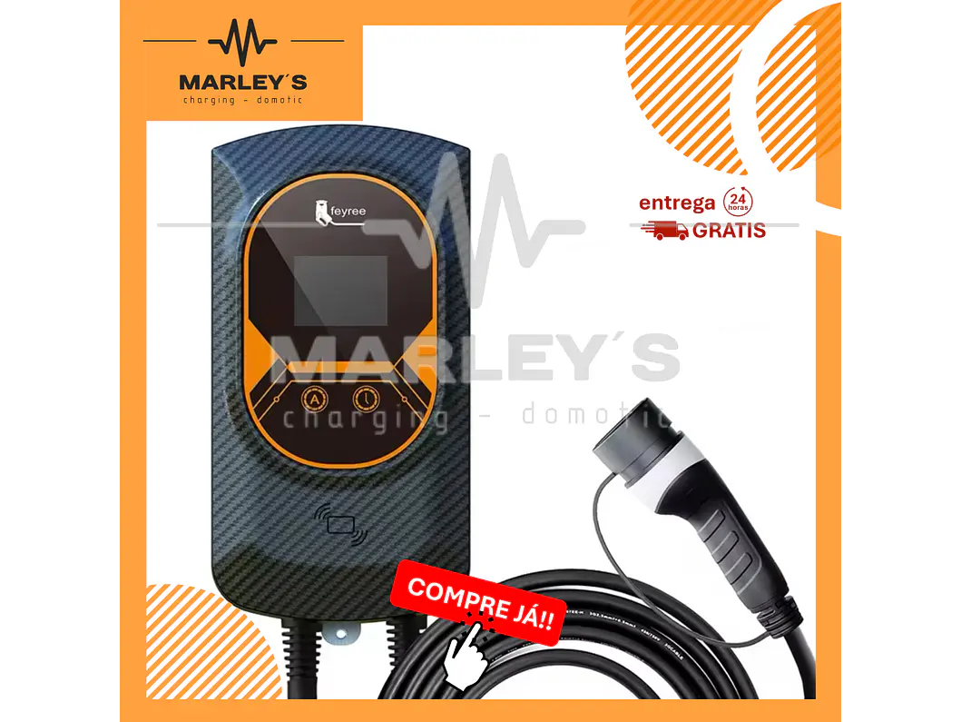 Wallbox 7 kW | 32A | Cabo 5m | App | RFID | Ecrã LCD 1