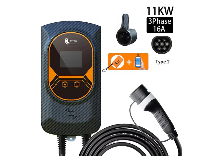 Wallbox 11 kW | 16A | Cabo 5m | App Wi-Fi | RFID | Ecrã LCD 2