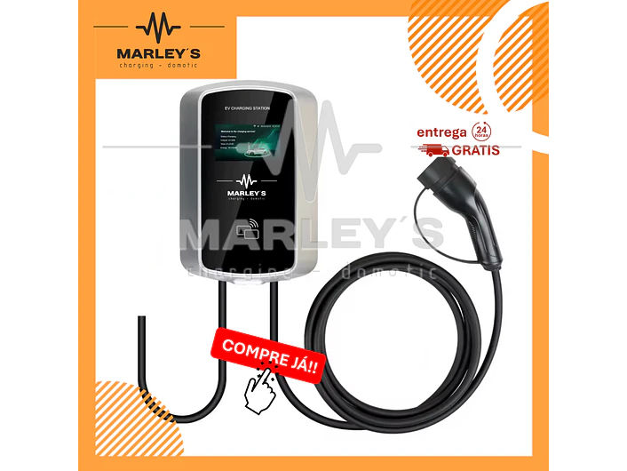 Wallbox 11 kW | 16A | Cabo 5m | App Wi-Fi | RFID | Ecrã LCD 1