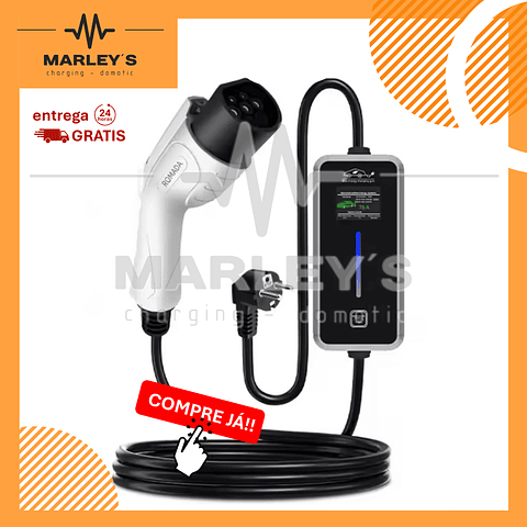 Carregador Portátil Doméstico 3.5 kw - 16A - 10 METROS - Sup. Parede