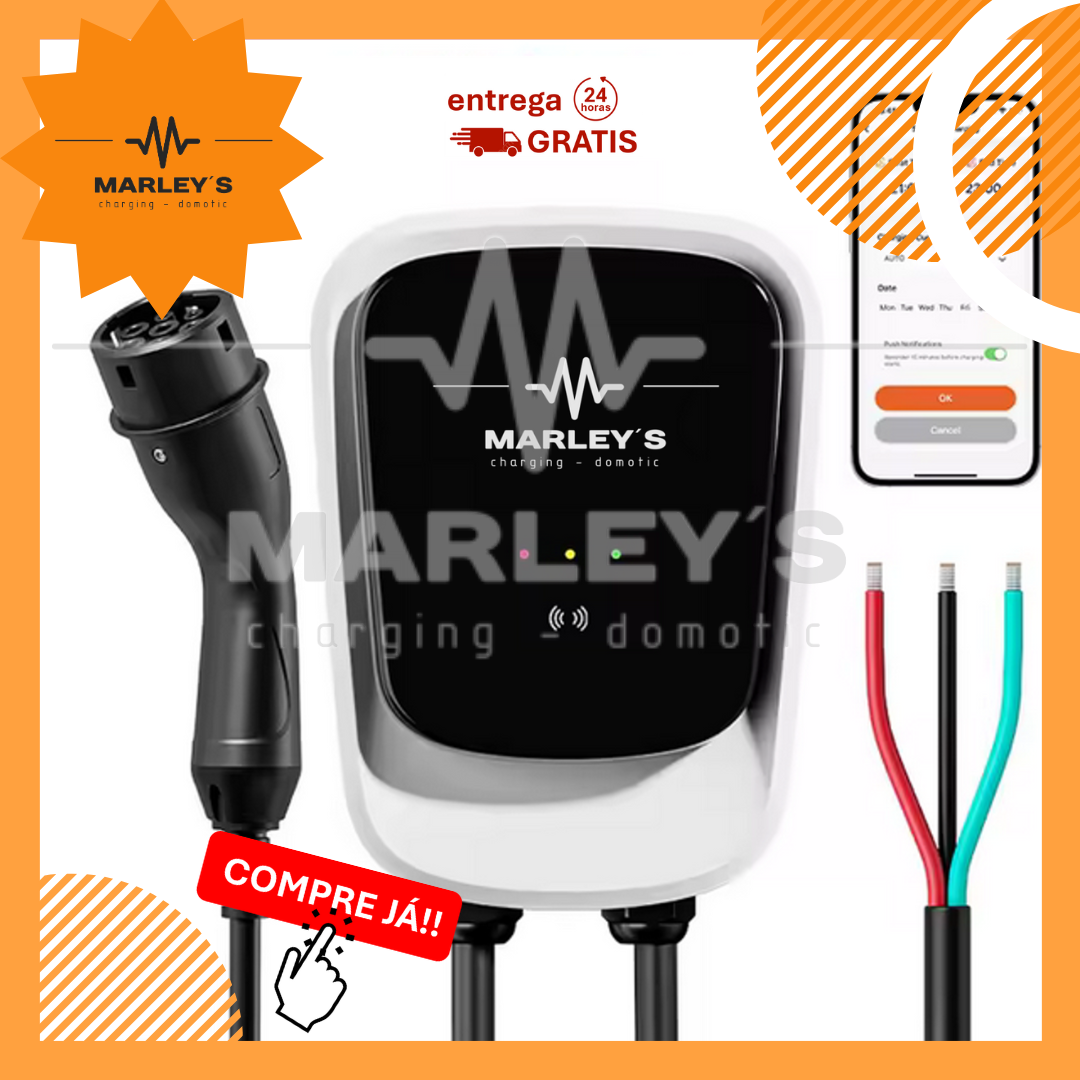 Wallbox 7 kW | 32A | Cabo 5m | App | RFID