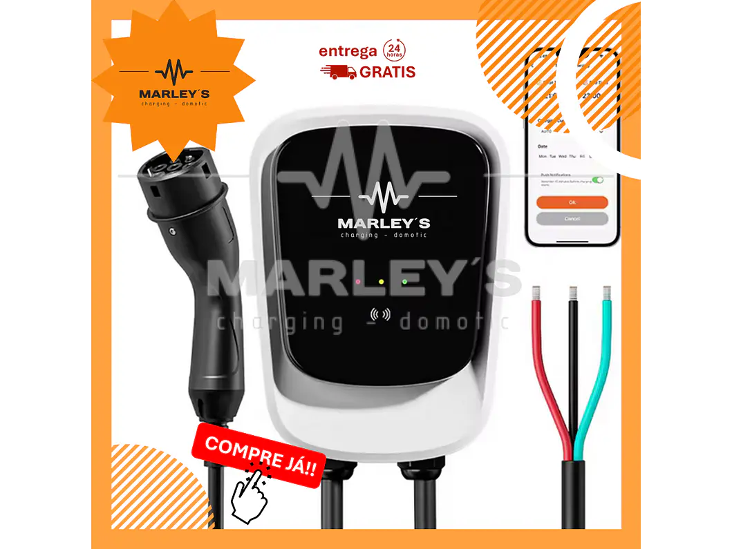 Wallbox 7 kW | 32A | Cabo 5m | App | RFID 1