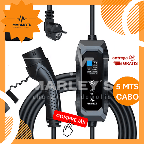 Carregador Portátil Doméstico 3.5 kw - 16A - 5 METROS CABO