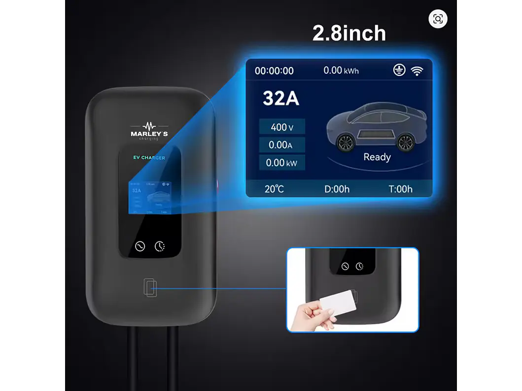 Wallbox Carregador Parede - 11 kw - 16 A - C/ WI-FI e Cartão RFID - Cabo 5 metros 6