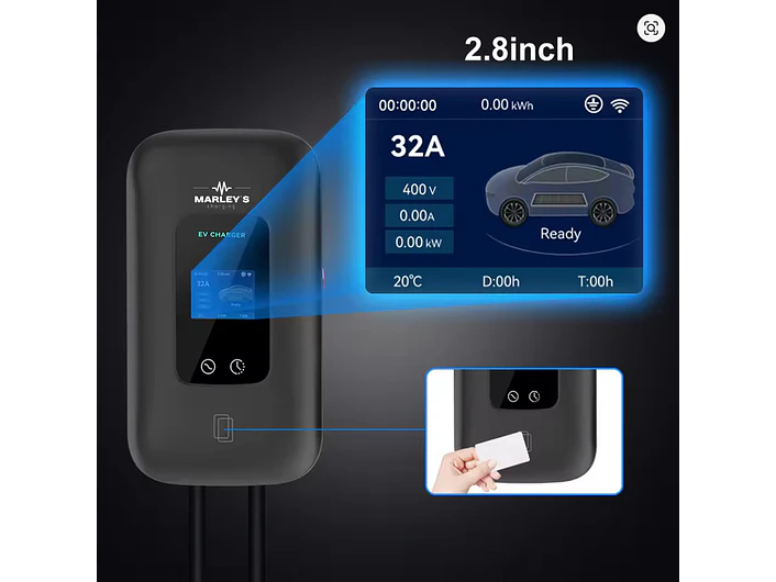 Wallbox Carregador Parede - 11 kw - 16 A - C/ WI-FI e Cartão RFID - Cabo 5 metros 6