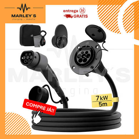 Extensão Cabo Carregamento de 3.6 a 7 Kw - Monofasico - Tipo2 - 5 metros