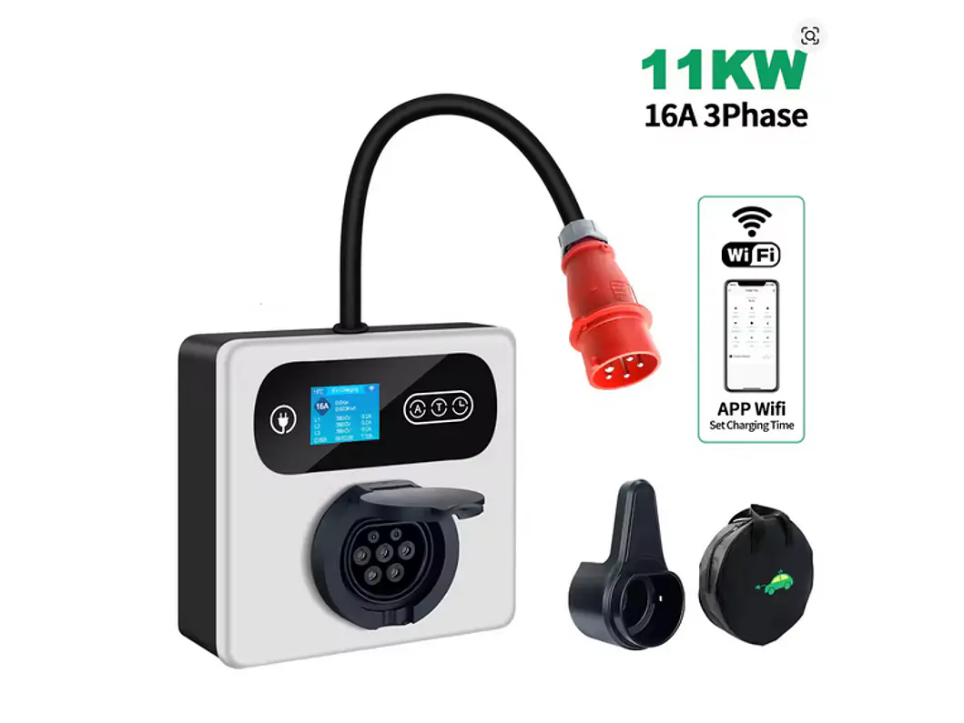 Wallbox 11 kW | 16A | Sem Cabo | App | RFID | Ecrã LCD 3