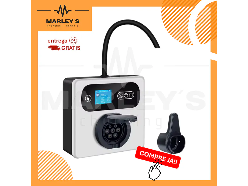 Wallbox 22 kW | 32A | Sem Cabo | App | RFID | Ecrã LCD 1