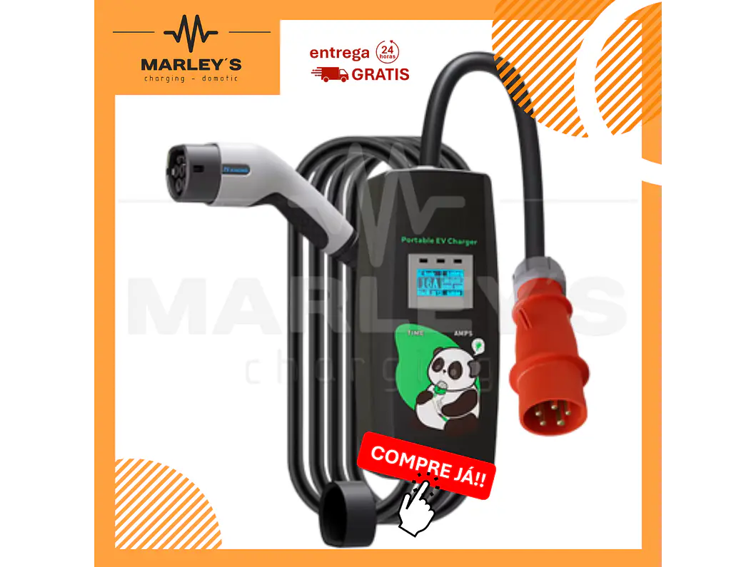 Carregador Portátil 11 kW | 16A | 5 Metros | Saco de Transporte 1