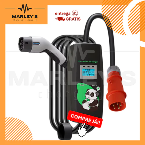 Carregador Portátil 11 kW | 16A | 5 Metros | Saco de Transporte