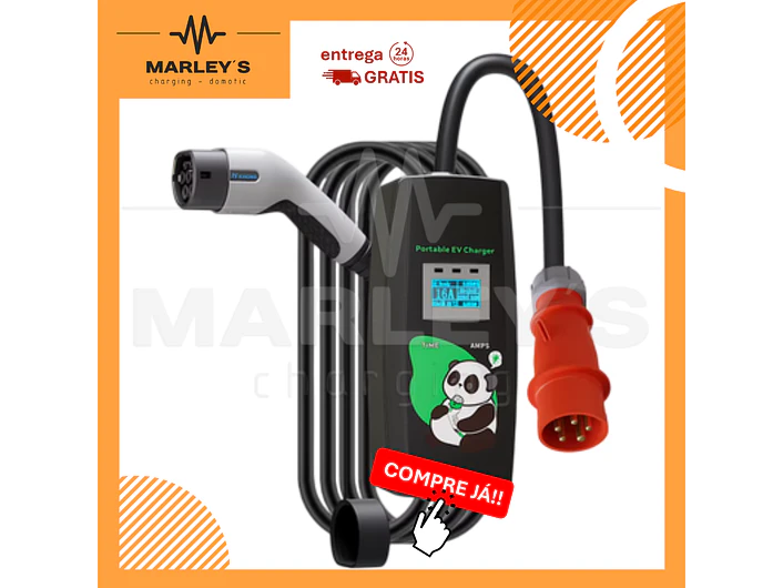 Carregador Portátil 11 kW | 16A | 5 Metros | Saco de Transporte 1