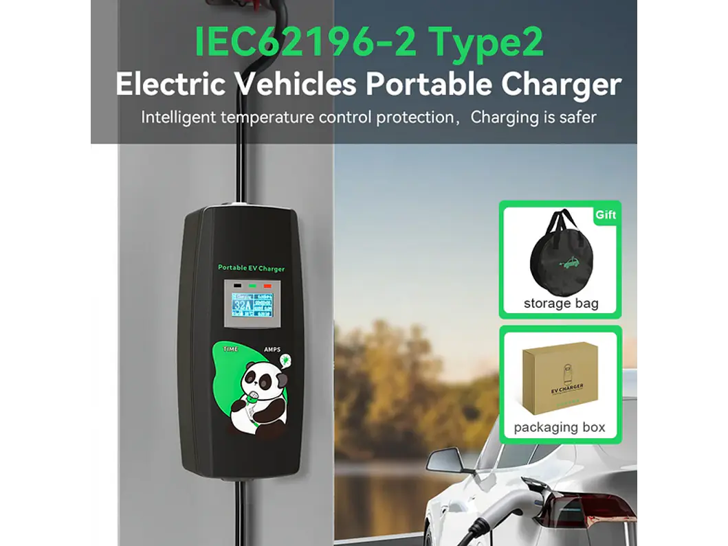 Carregador Portátil 11 kW | 16A | 5 Metros | Saco de Transporte 11