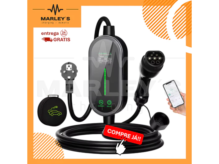 Carregador Portátil 3,5 kW | 16A | 5 ou 10 Metros | App Wi-Fi | Bolsa Transporte 1